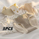 5Pcs/Set Cotton Briefs Cute Strawberry Women's Panties Breathable Female Soft Lingerie Girls Fashion Floral Underwear