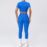2PCS Yoga Suit Sports Set Women Quick-Drying Gym Set Women Tracksuit Running Workout Long Sleeve Sports Shirt Yoga Clothing