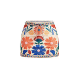 S - XL New Floral Printed With Skirt Women Swimwear V Neck High Leg Cut Bather Bathing Suit Swim One Piece Swimsuit Female K8041