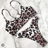 S - XL New Sexy Leopard Bikini Women Swimwear Female Swimsuit Two-Pieces Bikini Set Underwire Bather Bathing Suit Swim Wear V872