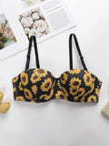 Women's Push Up Bra With Steel Rim Lingerie With Printed Pattern Sexy Lingerie Women's Daily Bra A3163