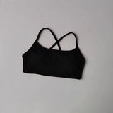 Women's Sexy Cross Backless Yoga Sports Bra Quick Drying Skin Friendly Nude Fitness Bra for Active Wear