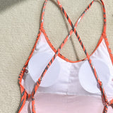 Printed Extreme Mini Micro Thong Women Swimwear One Piece Swimsuit Female Cross Back High Cut Monokini Bather Bathing Suit Swim
