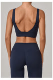 Running Sports Bra Women High Support Open Back Yoga Breathable Slim Fit Fitness Pilates Tank Top With Removable Pads