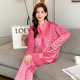 Autumn and winter new gold velvet pajamas V-neck Korean velvet sweet and sexy lace home clothes