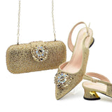 Doershow new come Matching Women Shoe and Bag Set Decorated colorful Nigerian Shoes and Bag Set Italy Shoes and Bag set  HAS1-1