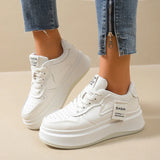 Fashion Thick Platform Sneakers for Women Spring Lace Up Pu Leather Sneakers Woman Anti Slip Thick Sole Vulcanized Shoes Female