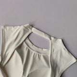 Sexy Short Backless Fixed Chest Pad Sports T-shirt Vest Women's Tight Fitting Quick Drying Slimming Yoga Suit Top Clothing