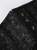 Sexy Leather Tight Corset Jacquard Waist Cincher Bust Support Shapewear New Lace-up Court Casaul Elegant Style Corset B8RO