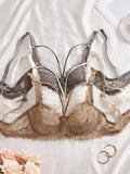 3Pcs Sexy Lace Women's Bra Crisscross Straps Underwire Push-Up Bralette Thin Soft Fashion Lingerie