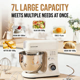 SUNATUR SM-606E Stand Mixer 900W 7L Electric Kitchen Mixer with 11 Speeds & Timer, Ultra-Quiet Dough Mixer for Home Baking