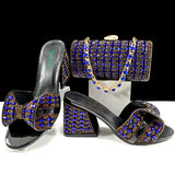 doershow High Quality African fashion Style Ladies Shoes And Bags Set Latest SILVER Italian Shoes And Bag Set For Party HJJ1-10