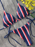 New Sexy Halter Striped Bikini 2025 Women Swimsuit Female Swimwear Two Pieces Bikini Set Brazilian Bather Bathing Suit Swim Lady