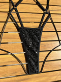 Sexy Glitter Black Sequin Micro Swimsuit One Piece Women's Bikinis Swimwear Backless Cross Bathing Suit Beach Outfits Bodysuits