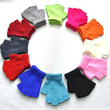 Knitted Stretch Half Finger Fingerless Gloves Men And Women 1Pair Winter Outdoor Sport Cycling Wrist Warm Working Gloves Unisex
