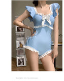 Female One-piece Swimsuit, Cute Girl, Conservative Coverage, Slimming Effect, Instagram Style New Vacation Hot Spring Swimsuit