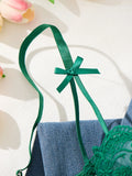 Lady Floral Embroidery Lingerie Set Women Sheer Bra and Brief Underwear Set Satin Sexy Intimates Underwear