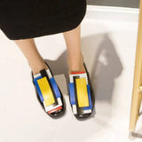Women Oxfords Mules The Heel Is 1.5CM Low 2025 Summer Slip-on Casual Mixed Color Ladies Shoes Plus Size 41 42 43
