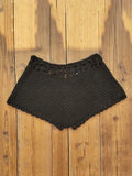 Women´s Beach Shorts Knit Crochet Cutout Bathing Suit Bottoms Drawstring Beach Board Shorts Summer Hot Shorts Streetwear