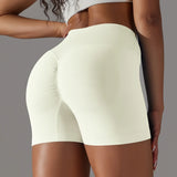 Summer V-waist peach hip lifting tight fitting three part pants, high waist yoga shorts, running speed drying seamless yoga pant