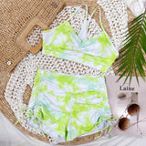 New Two Piece Swimsuit Swimwear Women Print Shirring High Waist Bathing Suit Beachwear High Quality Banadores Bikini 2026 Mujer