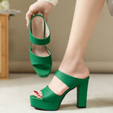 Sexy High Heels Slippers Women's Chunky Elegant Shoes 2026 Heeled Sandals New Luxury Flip Flops Pumps Dress Fashion Woman Slides