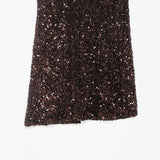 Women's Fashion Sequined Long Dress Womens Brown Sequin Mermaid Maxi Skirt High Waist Bodycon Flare Party Skirt Pure Desire N3OM
