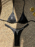 Halter Diamond Rhinestones Mini Thong Bikini Female Swimsuit Women Swimwear Two-pieces Bikini Set Bather Bathing Suit Swim Lady