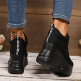 Breathable Mesh Wedges Sneakers for Women Comfortable Lace Up Chunky Platform Sport Shoes Woman Knitted Non Slip Walking Shoes