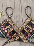 2022 Sexy Bandage Aztec Biquini String Strappy Swim Wear Bathing Suit Swimsuit Beachwear Swimwear Women Brazilian Bikini