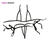DEKA Women's Mini Micro Exotic Bikini Hot Sexy Bandage Bra + G-Strings Thong Open Crotch Erotic Lingerie Underwear Swimsuit Sets