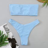 Velvet Bikinis 2025 Women Brazilian Bandeau Swimsuit Solid Sexy Swimwear Female Beachwear Bathers Bathing Swimming Swim Suit