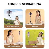 Selfie Stick 1.7 Meter Ultra Long Stretch Portable Phone Holder Bluetooth Remote With Fill light Tripod Stand For Live Broadcas