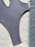 sexy push up glitter grey backless swimsuit one piece underwire hollow bikini swimwear bodysuits women biquini bathing suits