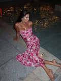 Ahagaga Fashion Women's Maxi Dresses 2026 Summer New Sexy Backless Print Dress Strap Sleeveless Party Beach Bodycon Elegant Cute