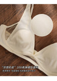 Comfort 2026 Rabbit Ear Bra Deep V, Wireless Invisible Summer Bralette, Breathable Thin Bra for Small Chest, Natural Sexy MOYISU