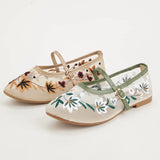 New Summer Women's Lace Flats Shoes Fashion Round Toe Shallow Girls Flower Embroidered Mesh Breathable Soft Sole Single Shoes