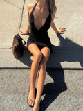 FDYOUI Fashion Halter Off Shoulder Sleeveless Tunics Short Dress Streetwear Womens Summer High Waist Backless Slim Party Dresses