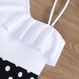 Polka Dot One Piece Swimsuit Ruffle One Shoulder Swimwear Women Swimsuit Bathing Suit Beachwear Monokini Female Swimming Suits