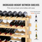 SucceBuy 8-Tier Bamboo Stackable Wine Rack Free Standing Storage