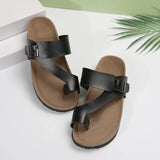 Fashion Pu Leather Clip Toe Sandals Women Summer 2025 Buckle Decor Platform Slippers Woman Thick Bottom Non Slip Flip Flops