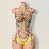 Body Chain Acrylic Beads With Swimsuits Bikinis Beach Vaction Pool Party Casaul Style Bikini For Woman Charming Pure Desire ZS1T