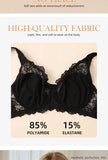 3 Pcs Elegant Lace Bra Non-Padded, Floral Pattern Women's Bras Sexy Lingerie BH Top Brassiere Underwire Plus Size A B C D E Cup