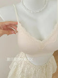 Wirefree Bra for Small Boobs Push Up Padded Strappy Summer Bralette Seamless Comfort Daily Wear Lightweight Thin Straps Lingerie