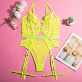 Toucheart Lace Sexy Skinny Babydoll Bodysuit Embroidery Erotic Private Adult Suit Solid Color Patchwork High Waisted Sexy Set