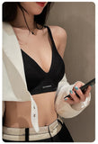 MOYISU Lingerie Women's Summer Traceless Small Bra Pull Together No Underwire Jelly Bar Soft Support Tuck Back Bra Cover ABC Cup