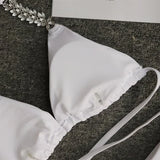 Sexy Halter Wrap Around Diamond Bikini 2026 Women Swimsuit Female Swimwear Two Pieces Bikini Set High Cut Bathing Suit Swim Lady