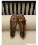New 2025 Women Fashion Jelly Shoes Summer Cut-out Flat Sandals, Soft PVC Casual Square Toe Girls Daily Walking Sandalias