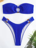 Ring Link Bandeau Bikini 2026 Women Brazilian Swimwear Female Sexy Swimsuit Solid Beachwear Bathers Bathing Swimming Swim Suit