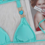 Diamond Rhinestone Bikini  Female Swimsuit Women Swimwear Two-Pieces Bikini Set With Hairbands Bather Bathing Suit Swim V3047G